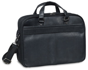 Mancini Buffalo Collection Double Compartment Leather Briefcase